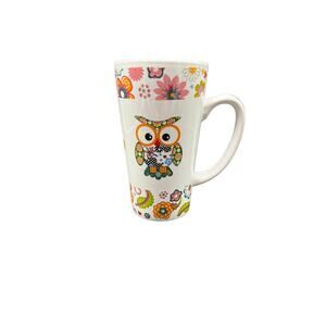 Trisa Designs Retro Patchwork Owl Coffee Mug 16 oz.